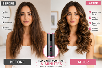 Auto Curl Pro | Cordless Automatic Ceramic Hair Curler with LCD Display