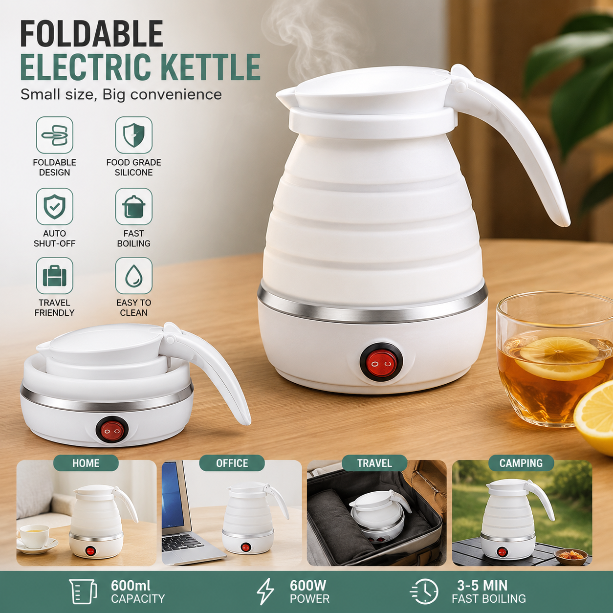 Portable Foldable Electric Kettle