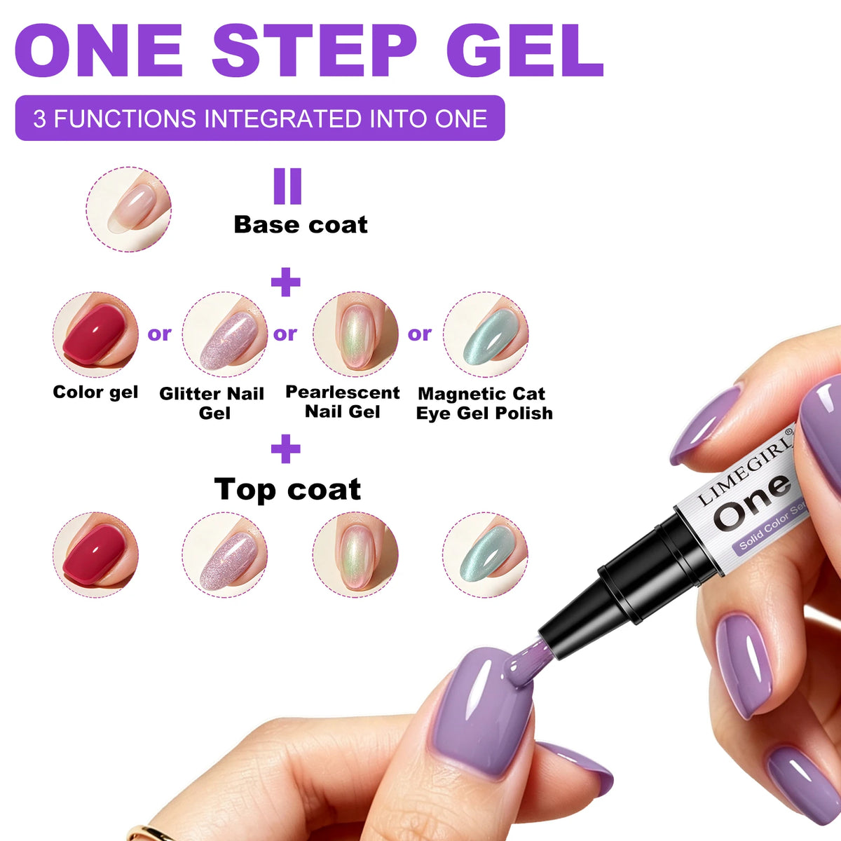 LIMEGIRL 12 Pcs Gel Nail Polish Pen Set 3in1 Gel Nail Varnish Quick-Dry Long-Lasting Graffiti Painting Nail Polish Set