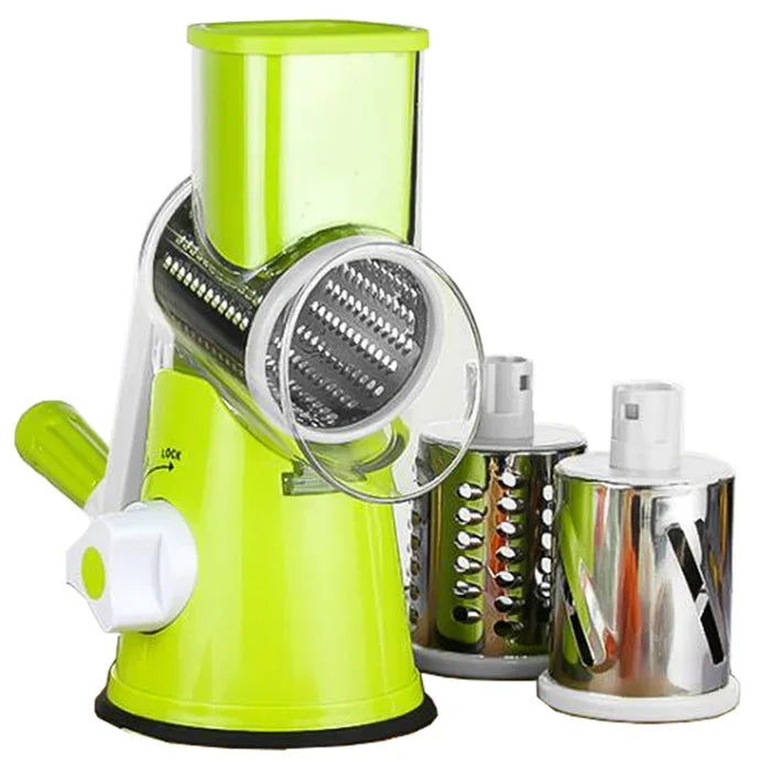 Manual Rotary Cheese Grater – 3‑in‑1 Vegetable Slicer & Shredder