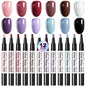 LIMEGIRL 12 Pcs Gel Nail Polish Pen Set 3in1 Gel Nail Varnish Quick-Dry Long-Lasting Graffiti Painting Nail Polish Set
