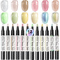 LIMEGIRL 12 Pcs Gel Nail Polish Pen Set 3in1 Gel Nail Varnish Quick-Dry Long-Lasting Graffiti Painting Nail Polish Set
