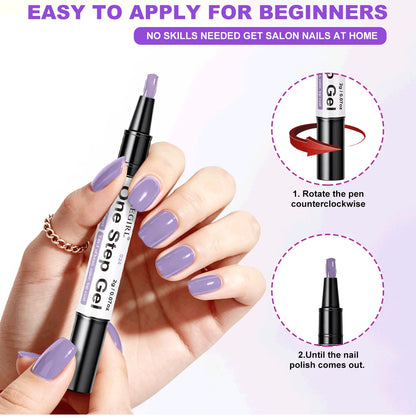 LIMEGIRL 12 Pcs Gel Nail Polish Pen Set 3in1 Gel Nail Varnish Quick-Dry Long-Lasting Graffiti Painting Nail Polish Set
