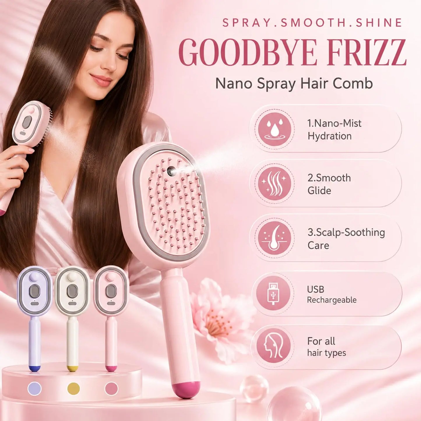 Electric Steam Hair Straightening Brush
