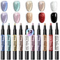 LIMEGIRL 12 Pcs Gel Nail Polish Pen Set 3in1 Gel Nail Varnish Quick-Dry Long-Lasting Graffiti Painting Nail Polish Set
