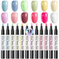 LIMEGIRL 12 Pcs Gel Nail Polish Pen Set 3in1 Gel Nail Varnish Quick-Dry Long-Lasting Graffiti Painting Nail Polish Set