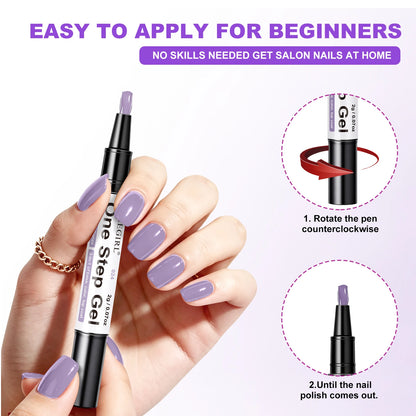 LIMEGIRL 12 Pcs Gel Nail Polish Pen Set 3in1 Gel Nail Varnish Quick-Dry Long-Lasting Graffiti Painting Nail Polish Set
