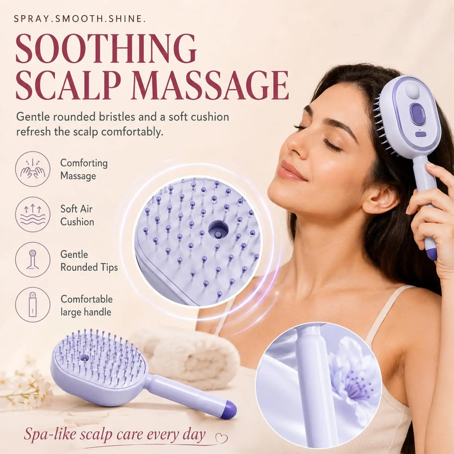 Electric Steam Hair Straightening Brush