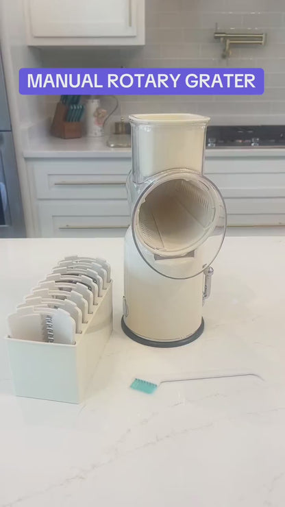Manual Rotary Cheese Grater – 3‑in‑1 Vegetable Slicer & Shredder
