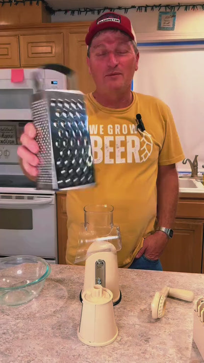 Manual Rotary Cheese Grater – 3‑in‑1 Vegetable Slicer & Shredder