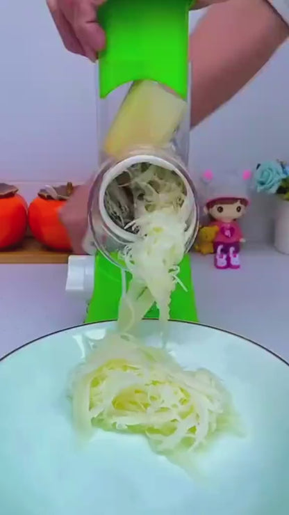 Manual Rotary Cheese Grater – 3‑in‑1 Vegetable Slicer & Shredder