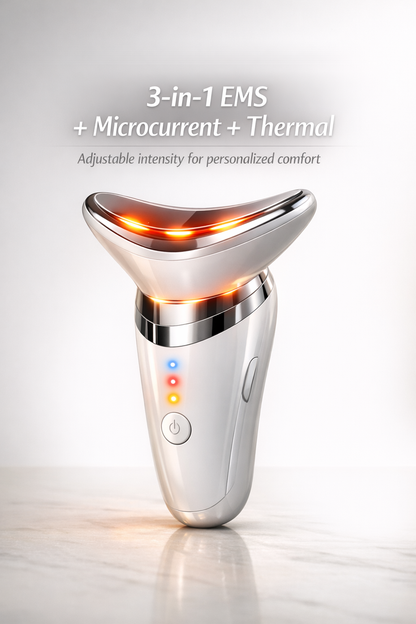 EMS Thermal Neck Lifting And Tighten Massager Electric Microcurrent Wrinkle Remover